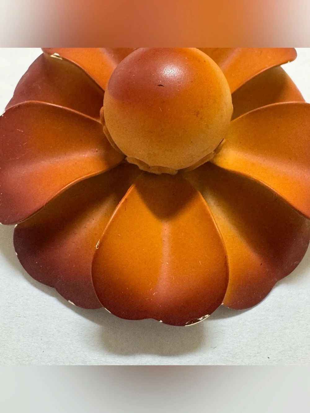 Vintage Amber Orange Flower Brooch Pin - Picture 3 of 6
